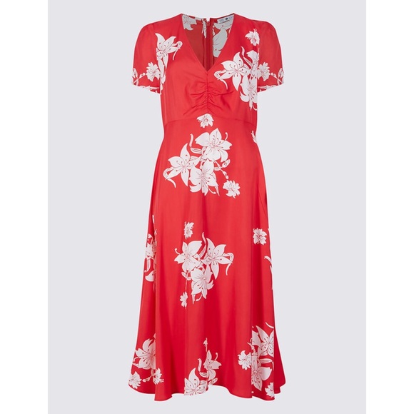 m&s red dress